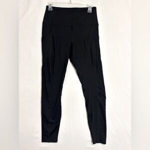 Hypertek High Waisted Pocket Leggings Womens Medium Black Athletic Yoga Workout